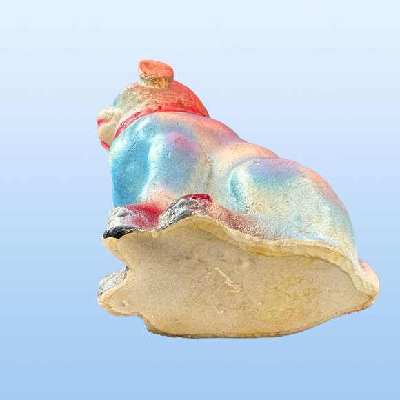 1940s blue chalkware carnival dog - Picture 2 of 6